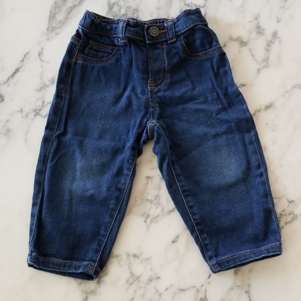 Blue Pull-On Jeans, Size 12-18 Months